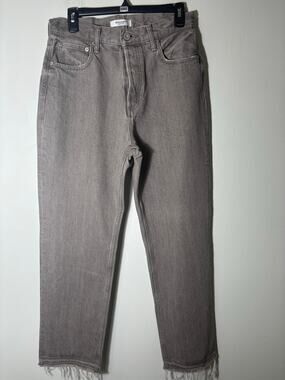 Moussy Vintage Brownish Gray Button Fly Straight Leg Jeans Sz 27